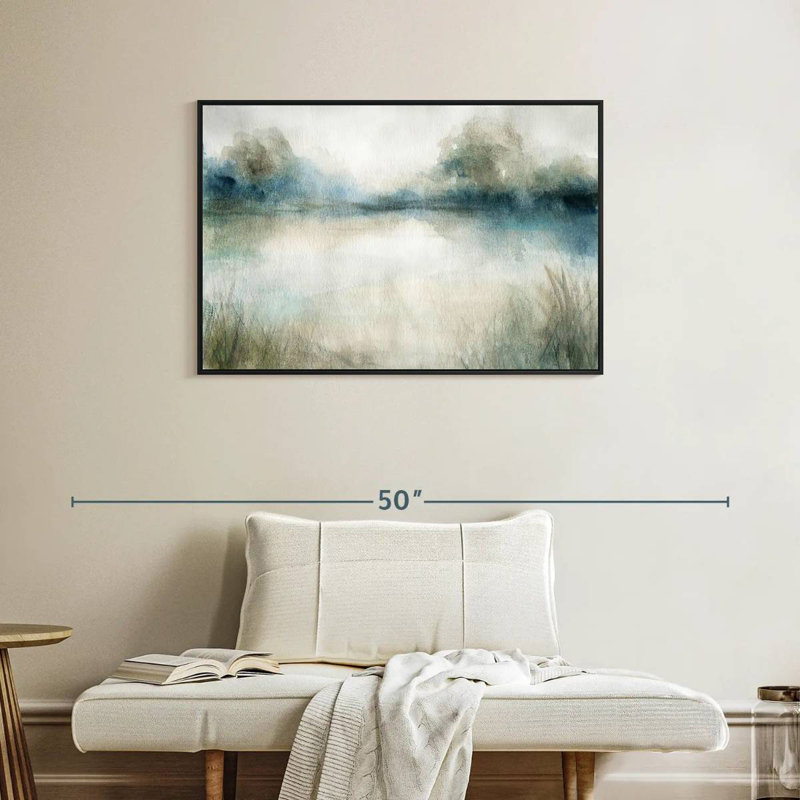 Still Still Waters I, Cadre flottant noir, 37 po x 25 po