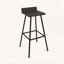 Tabouret de bar en bois d'acacia avec structure en fer (ensemble de 2)