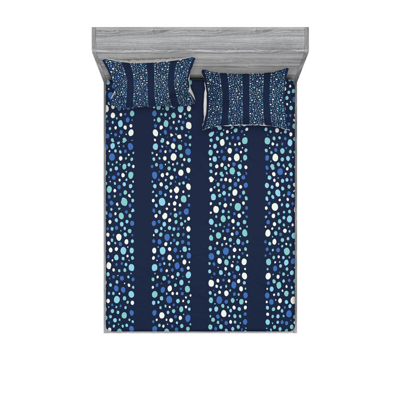 Microfiber Geometric Sheet Set, Queen Sheet Set with Fitted Sheet