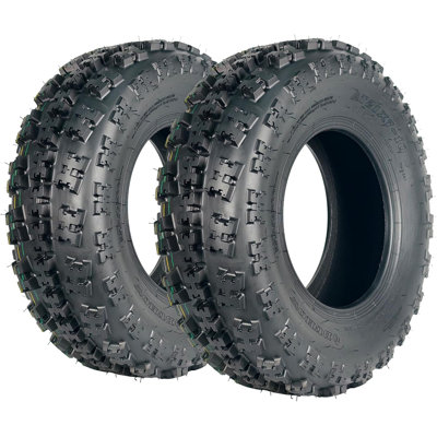 Paquet de 2, ensemble de 2 pneus avant sans chambre à coucher à 6 couches 21 x 7-10 et 22 x 7-10, pneus tout-terrain à quadruplage pour tout terrain, pneus robustes tout-terrain pour jantes de sable et neige 10 pouces