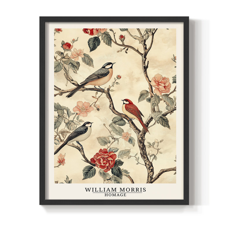 Imprimé encadré de la série XL de William Morris - bois massif, Noir, noir, noir, noir, H 30 po x l 24 po