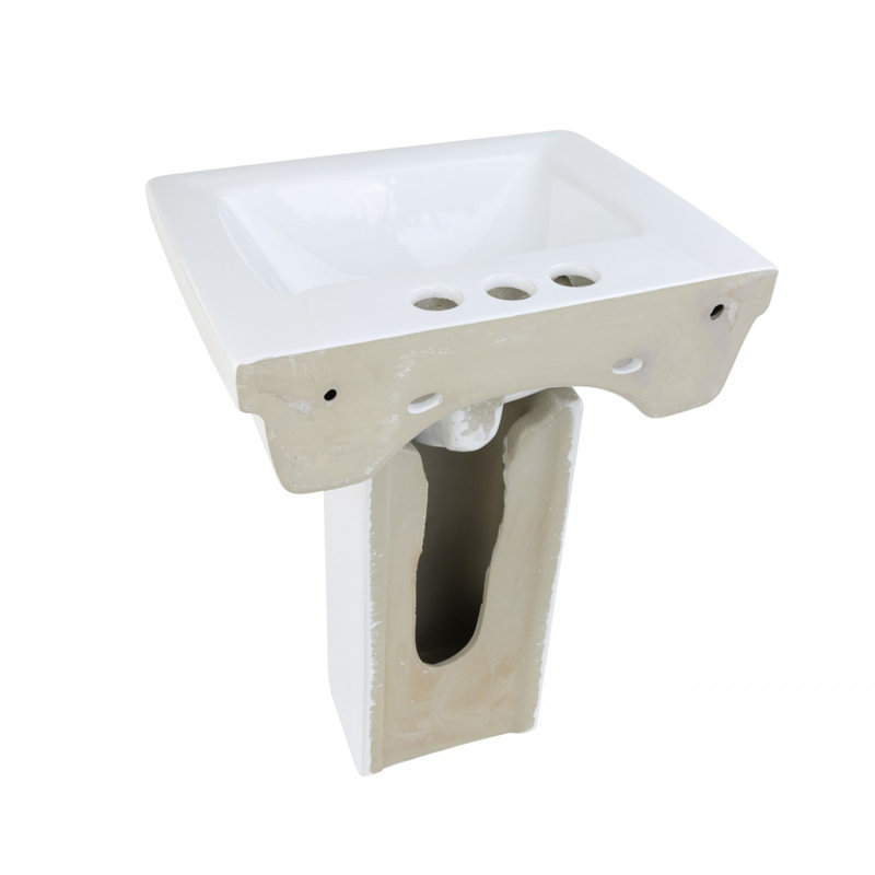 The Renovators Supply Inc. 12.75'' White Porcelain Rectangular Bathroom Sink with Faucet and Overflow