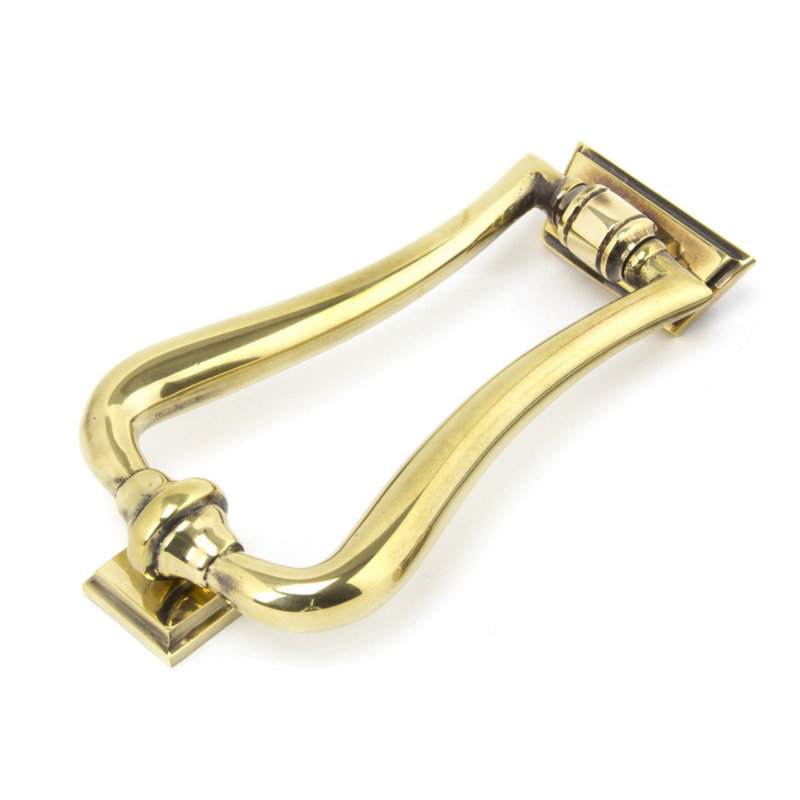 Art Deco Slimline Door Knocker, Aged Brass