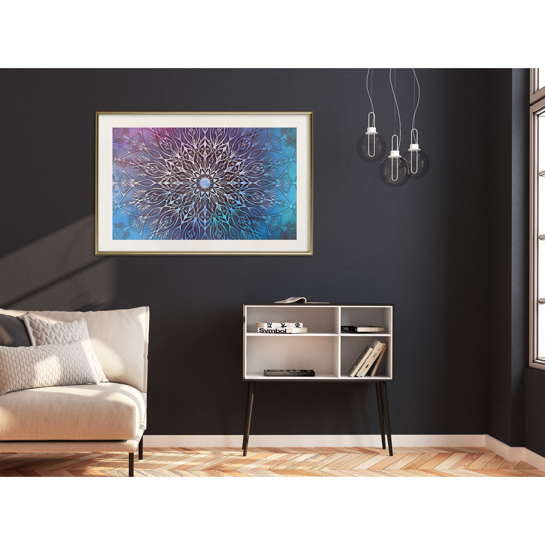 Gerahmtes Poster Blue and Pink Mandala