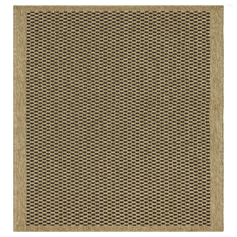 Earth GC_NTL1003 Jute/Black 2 Ft. 7 In. X 7 Ft. 3 In. Indoor/Outdoor Area Rug, Jute/Black, Runner 2'7" x 7'3"