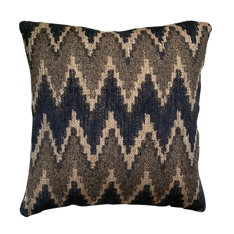Housse de coussin carré et insert, Bleu marine / brun, 22 po x 22 po