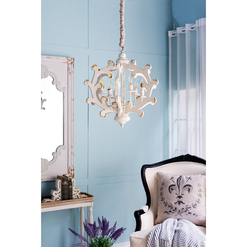 6 - Light Wood Chandelier