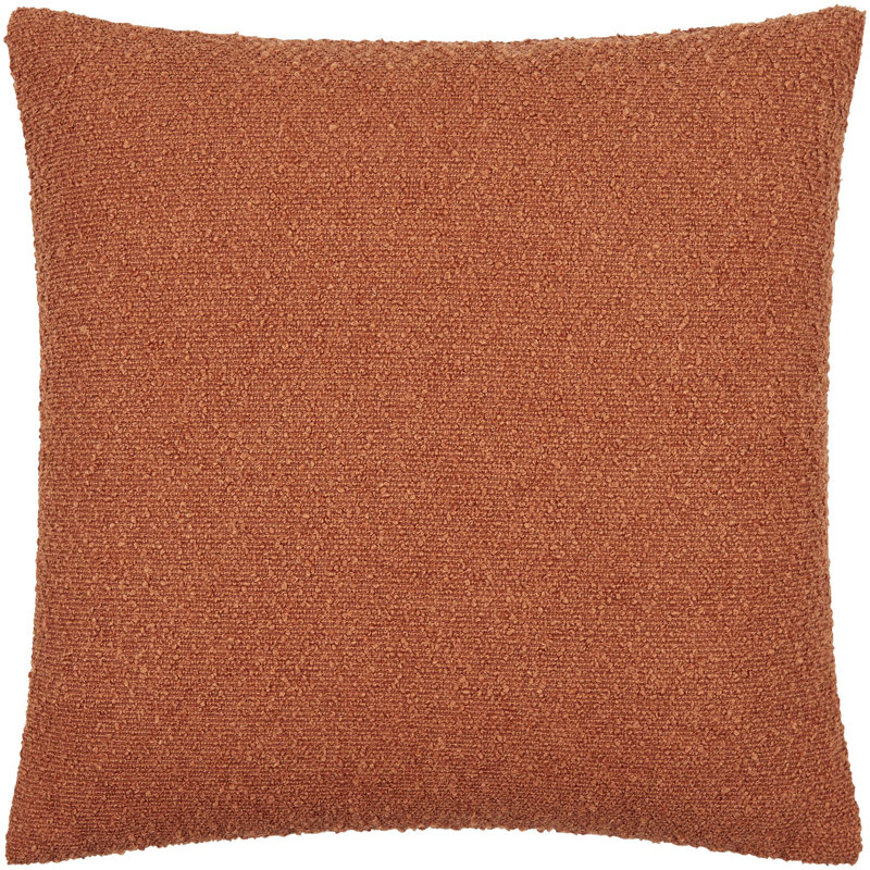 Coussin décoratif Amalfi Boucle, 18 po x 18 po, Bas, rouille