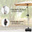 Parasol de terrasse 7,5 pi - beige, bloquant, imperméable, 6 pièces, pour le jardin, la terrasse, la cour, la piscine, la terrasse