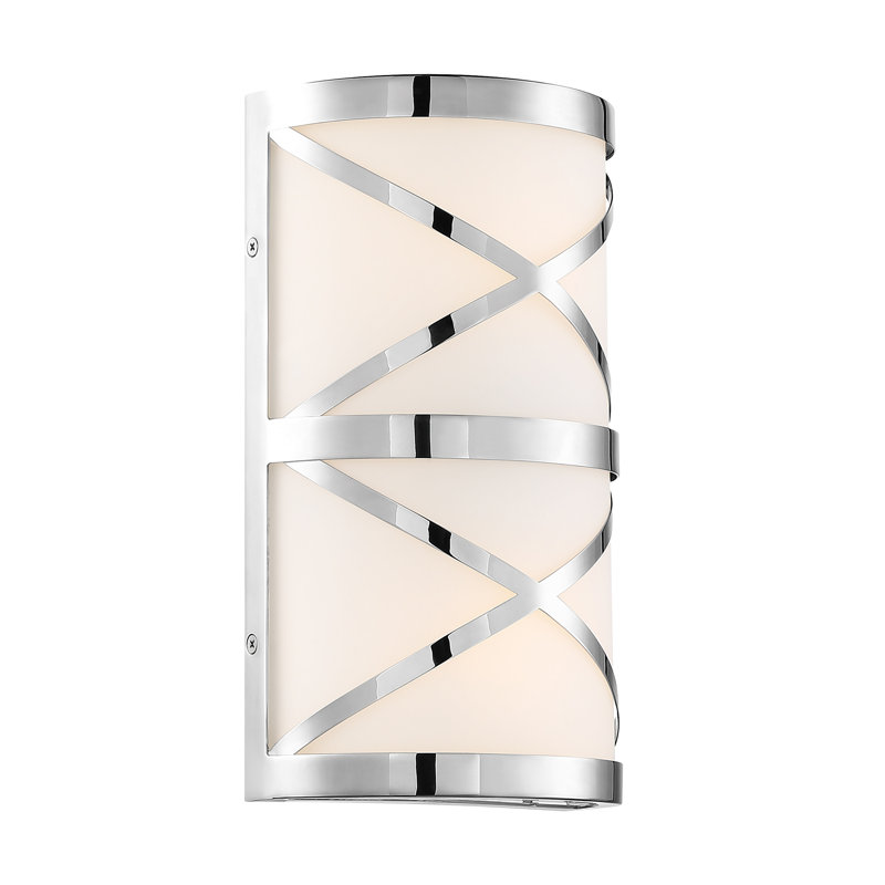 Applique murale pour salle de bain 2 lumières Curci, Nickel poli