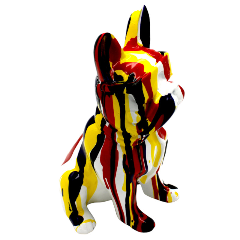 Bouledogue français rouge et jaune Foskett avec lunettes - 8 po de hauteur