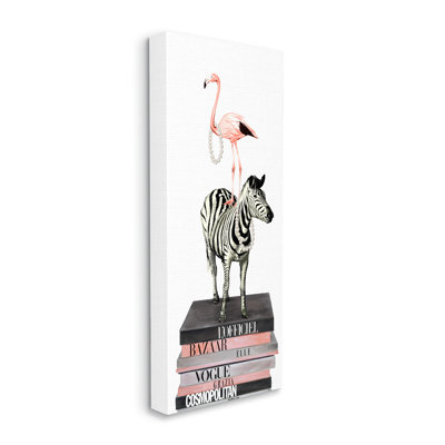 «Fashion Flamingo Zebra Glam Book Stack Pearls» par Ziwei Li - impression