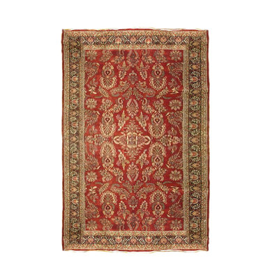 Sarouk Hand Knotted Wool Floral Rug