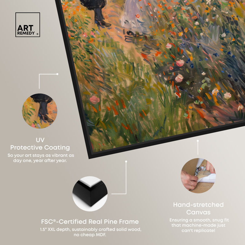 Vincent Van Gogh Inspired 31" x 21" Canvas Print in Black Frame