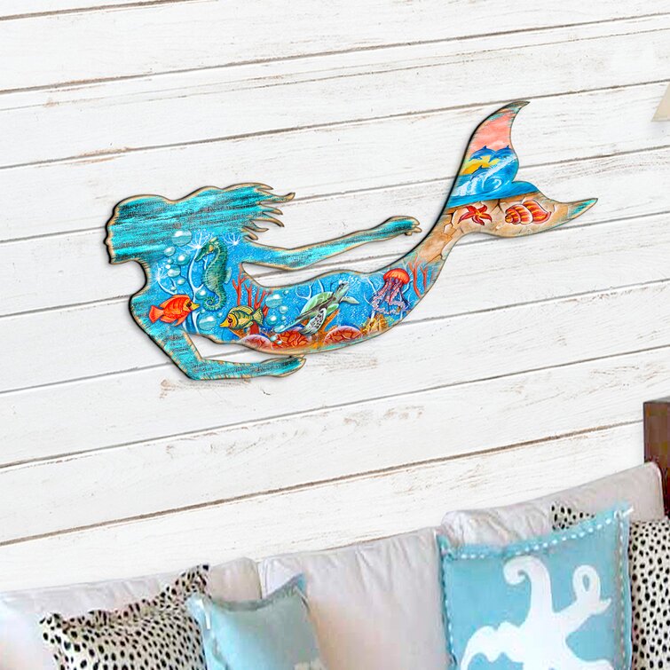 ELC Designs Group Fantasy Mermaid Luxurious Bathtub Lighted Canvas Print  Wall Art Home Décor