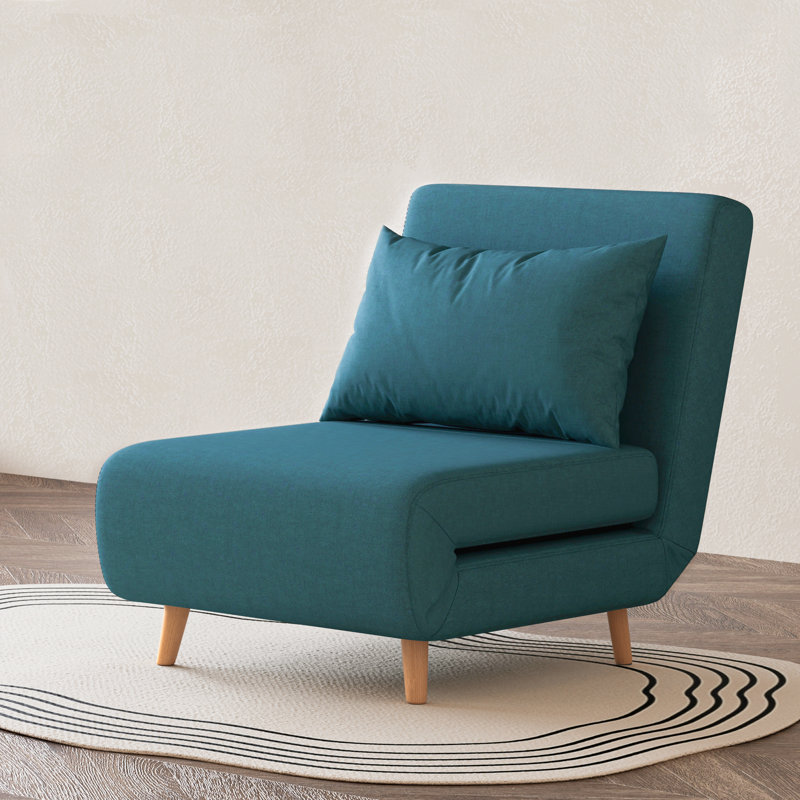 Fauteuil convertible Jacquelyn, Tissu bleu paon, 31.9"
