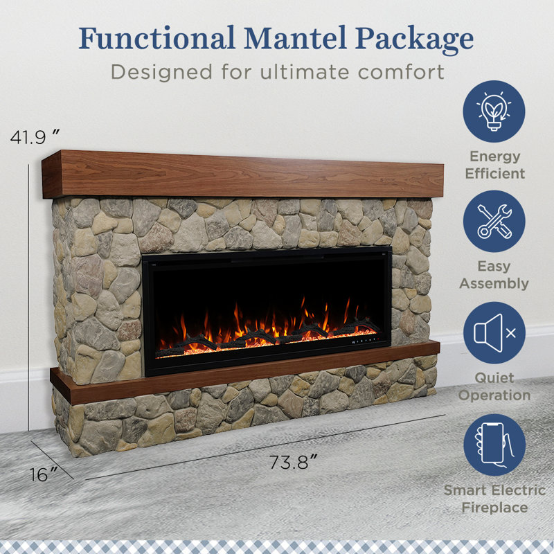 Country Living Brookstone Electric Fireplace Mantel Package - Mantel & Firebox