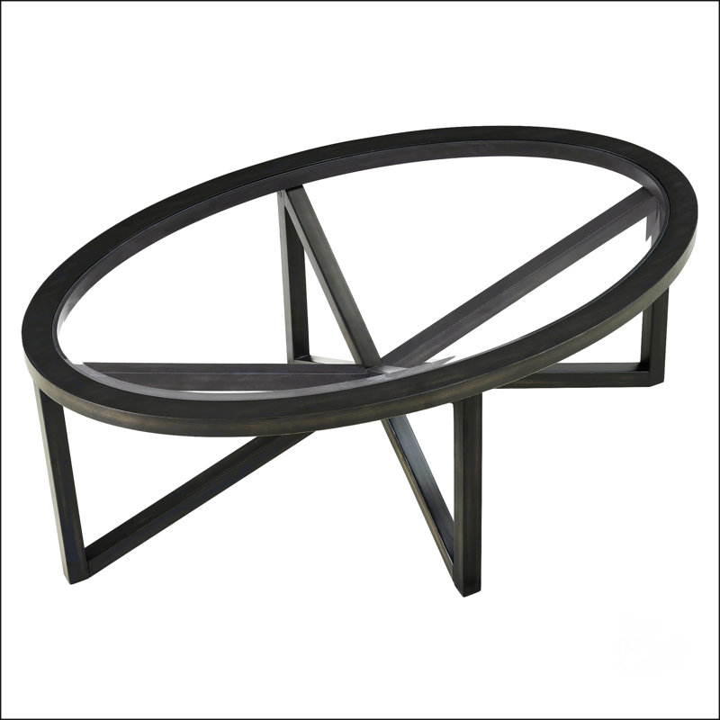 Table basse moderne simple en verre avec plateau en verre trempé et base en bois massif pour le salon et le bureau, Noir