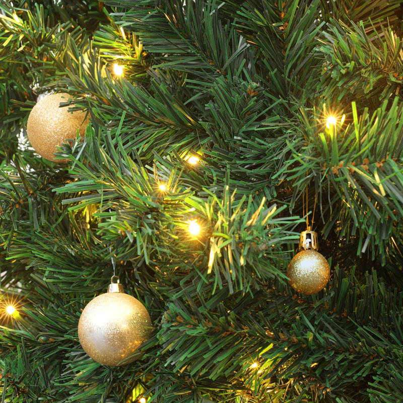 Arbre de Noël artificiel épinette illuminé 5 pi avec aiguilles réalistes - support inclus