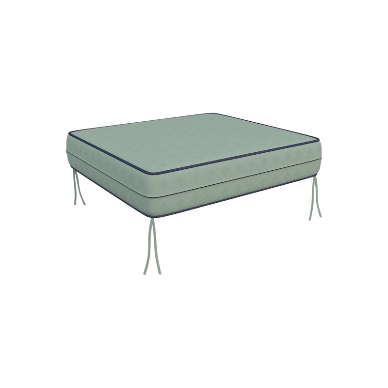 Housse de coussin extérieure carrée imprimée, housse de canapé décorative avec passepoil, H 5 po x l 19 po x P 19 po