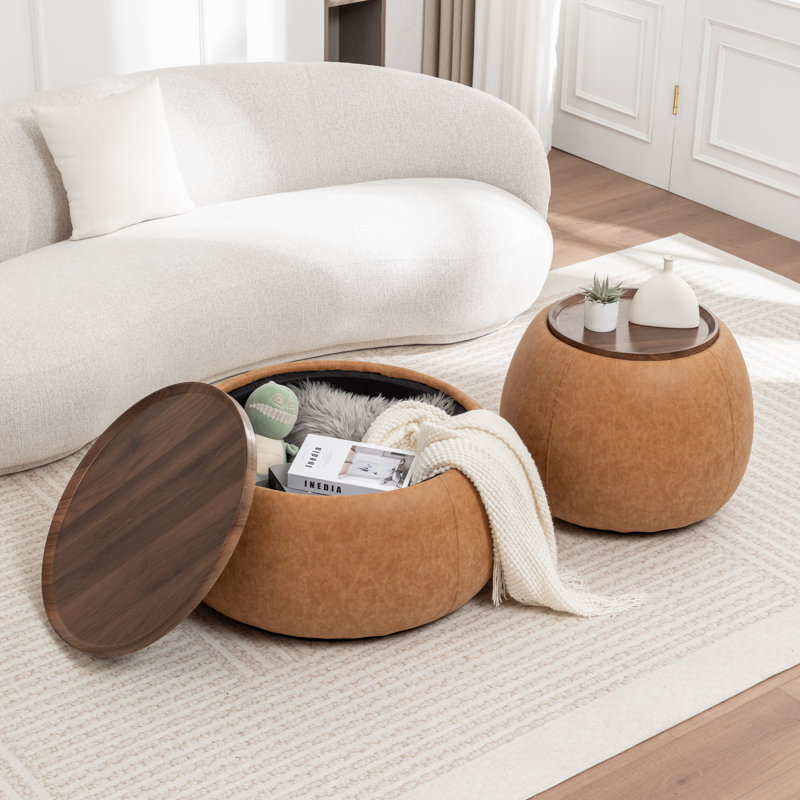Pietsch Upholstered Coffee Table Set, Vintage Brown