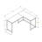 Austin White Corner L Shape Computer Desk with Black Metal Leg, 29.89" H X 57.96" W X 43.77" D