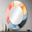 Geometric soft colors patterns I - Abstract Oval Decorative Mirror On Metal-1669478210