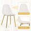 71" Oval Tempered Glass Dining Set, Gold Double Column Luxury Design With 6 Transparent Plastic Gold Leg Chairs