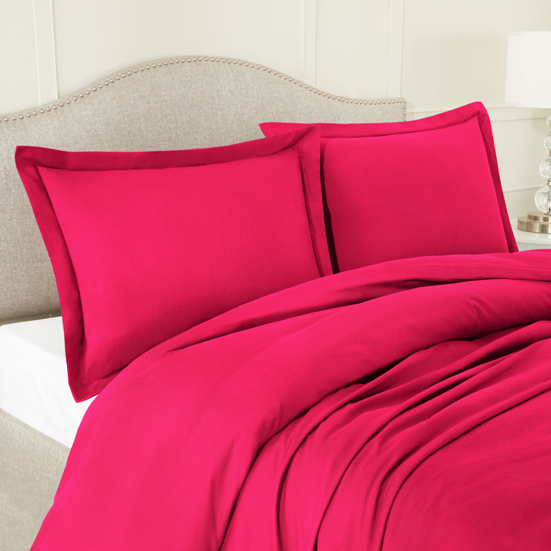  Ensemble de housse de couette ultra-doux, Rose vif, Housse de couette très grand + 2 taies décoratives