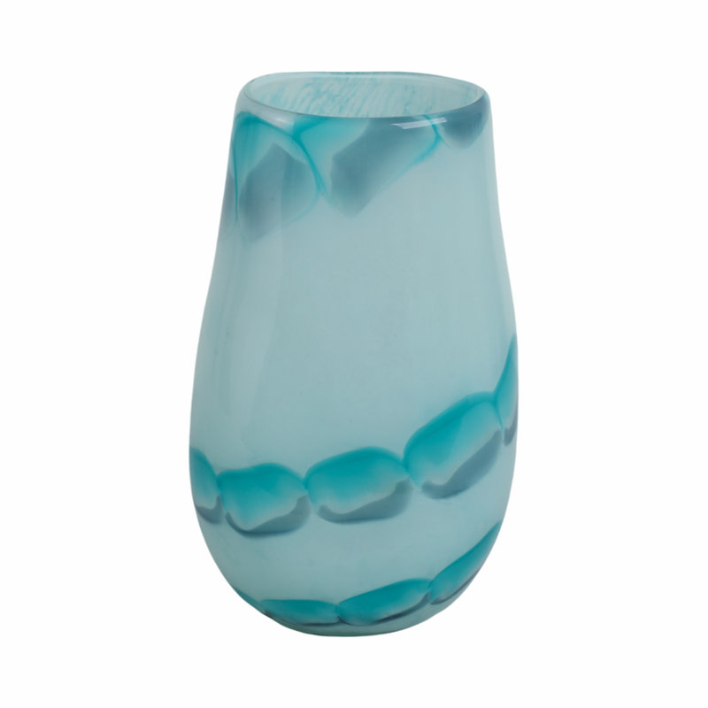 Handmade Glass Table Vase, 12" H x 7" W x 6" D