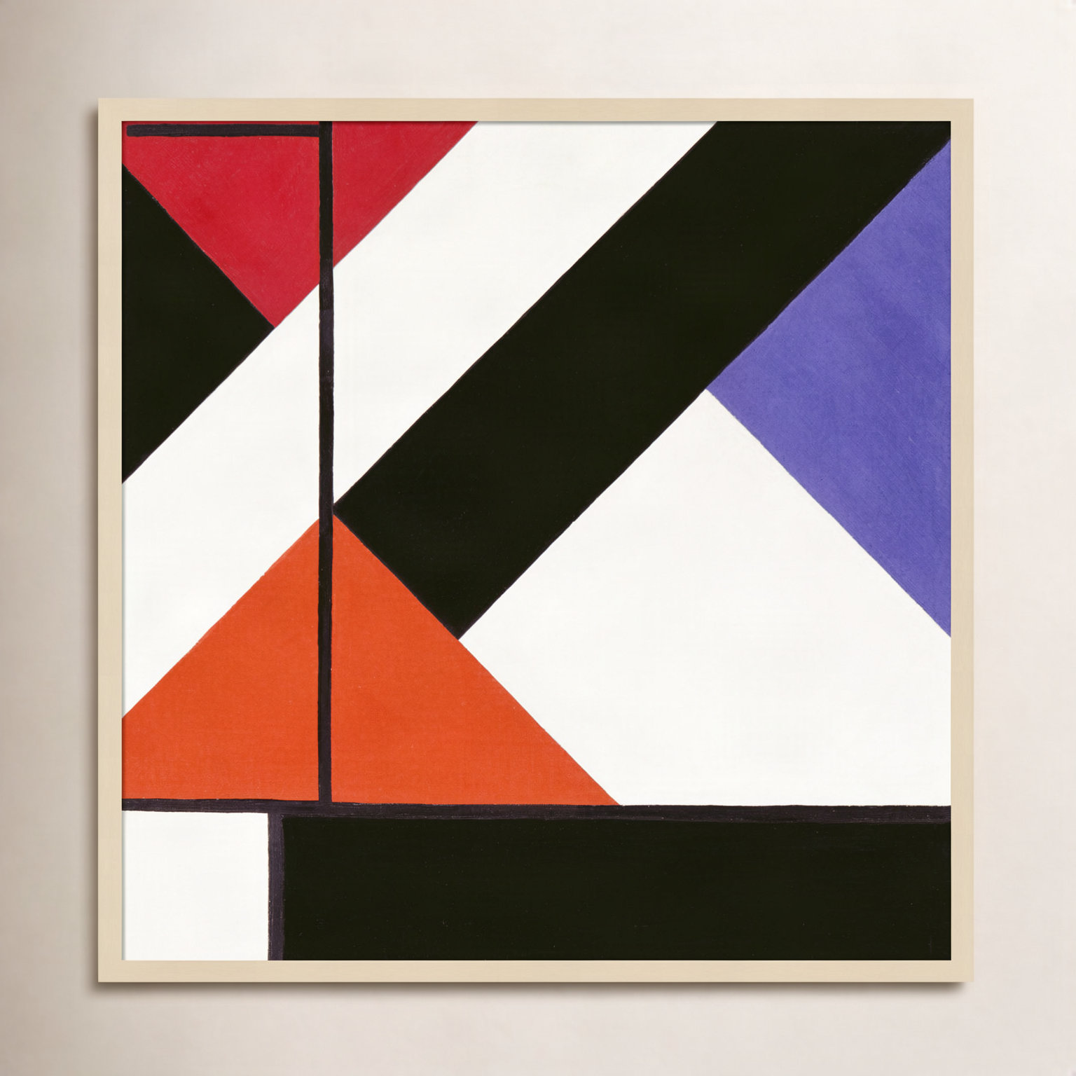 " Simultaneous Counter Composition ", Brown Framed, 33" H x 33" W