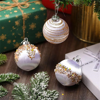 Ensemble de 12 boules de sapin de Noël, 6 cm d'ornements pour arbre de Noël