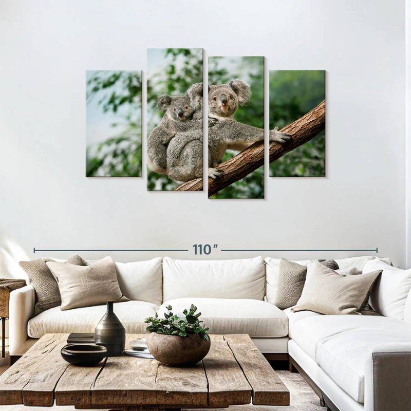 Ronce femelle portant un jeune koala, H 48 po x l 75 po