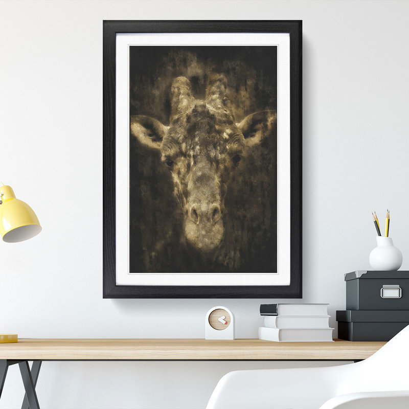 Giraffe Vol.1 - Framed Print, 36cm H x 27cm W x 2cm D, Black Framed