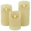 Bougies colonne sans flamme à DEL crème