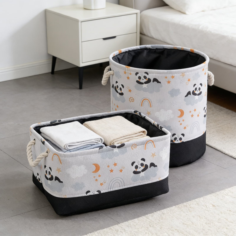 2Pcs,Large Capacity Foldable Storage Basket With 3-Tier Design, Multifunctional Organizer For Toys, Laundry, And Household Items, Water-Resistant And Durable Fabric