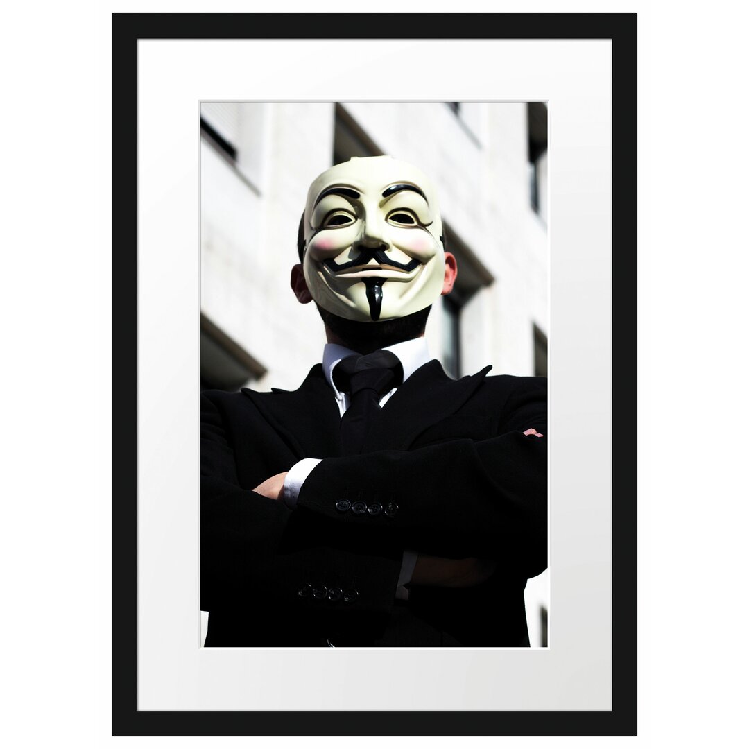 Gerahmtes Poster Anonymus Maske