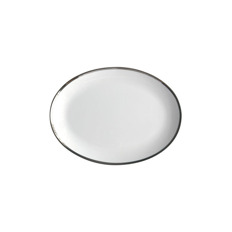 Twig New York Platinum Edge Dinnerware, White/Silver