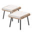 Ensemble de repose-pieds de patio en osier toutes saisons avec coussins, beige