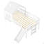 Lit mezzanine simple avec glissade, lit maisonnette avec motifs en forme d'étoile et fenêtre, design chic avec lumières DEL