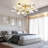 Gold Ceramic Ginkgo Leaf Ceiling Light Brass Semi Flush Mount-1801374164-1801374167