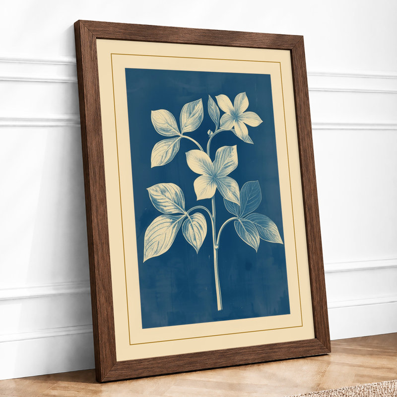 Pale Blossom Study Botanical - Print, Walnut, A3 - 42.0 x 29.7 cm