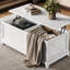 Table basse avec grand rangement et clôture, table centrale rustique pour la maison et le bureau, blanc