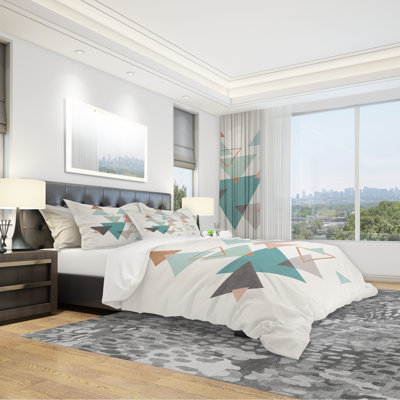 Ensemble de housse de couette à motif géométrique hexagonales v