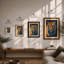 Tiger in Night Japandi - Framed Print-503168480-503168486