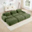 Olive modulaire avec 3 repose-pieds, éponge à haute résilience 32d, sans assemblage, base antidérapante pour les sièges en velours côtelé à trois places