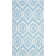 Dhurries Hand Woven Flat Weave Wool/Cotton Geometric Rug in Ivory/Blue