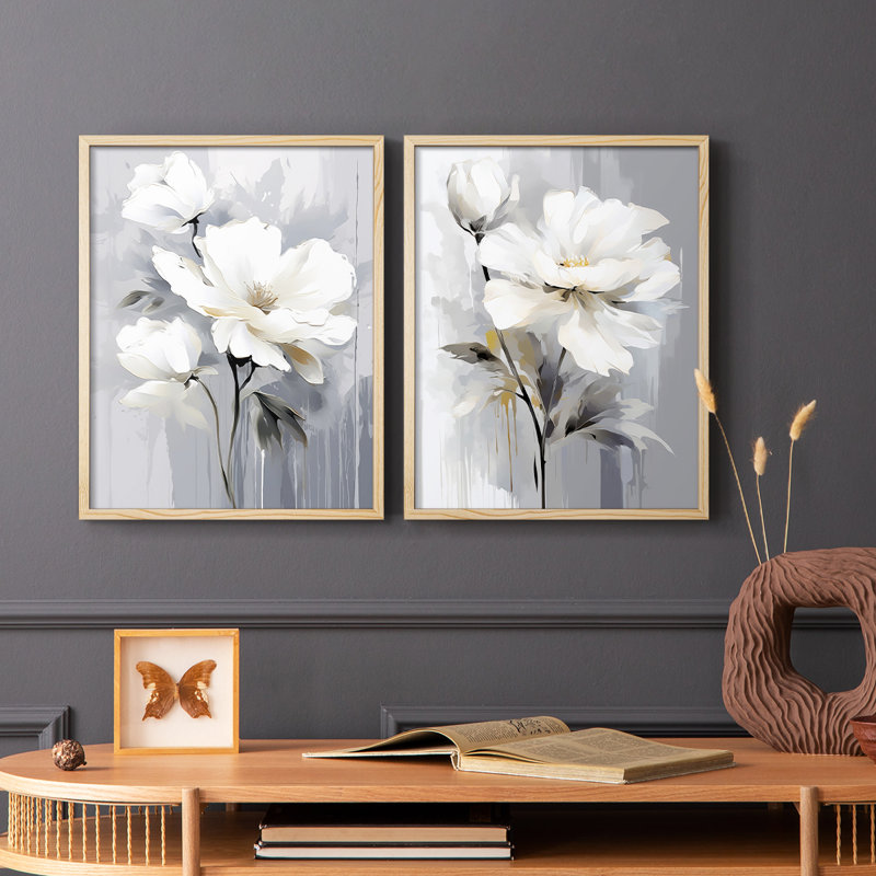 Série FLORAL CDxxxvi-Impression encadrée de qualité supérieure - prête à être accrochée - aucun clou requis - aucun clou requis