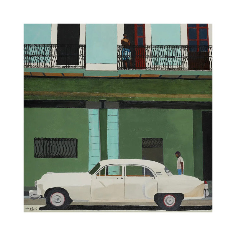 «White Havana, Cuba», reproduction d'art sur toile tendue, H 12 po x l 12 po