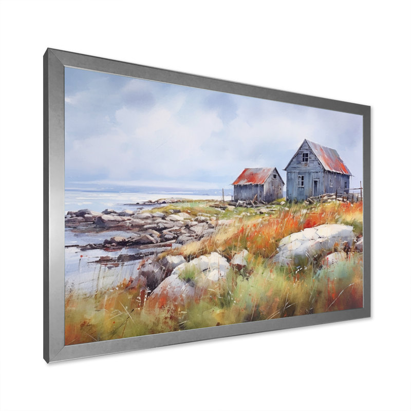 Rustic Refuge Lakehouse II sur impression sur toile, H 12 po x l 20 po x P 1 po, Cadre simple argenté